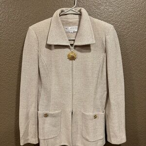 St. John Beige Textured Blazer